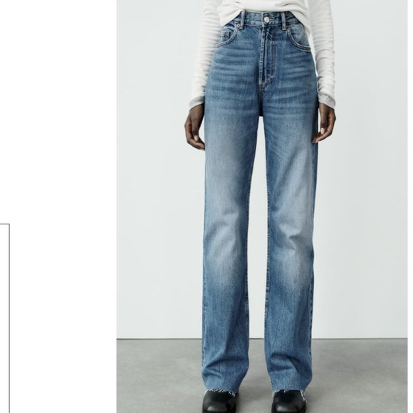 Zara High Rise Wide Leg Jean - Picture 4 of 6